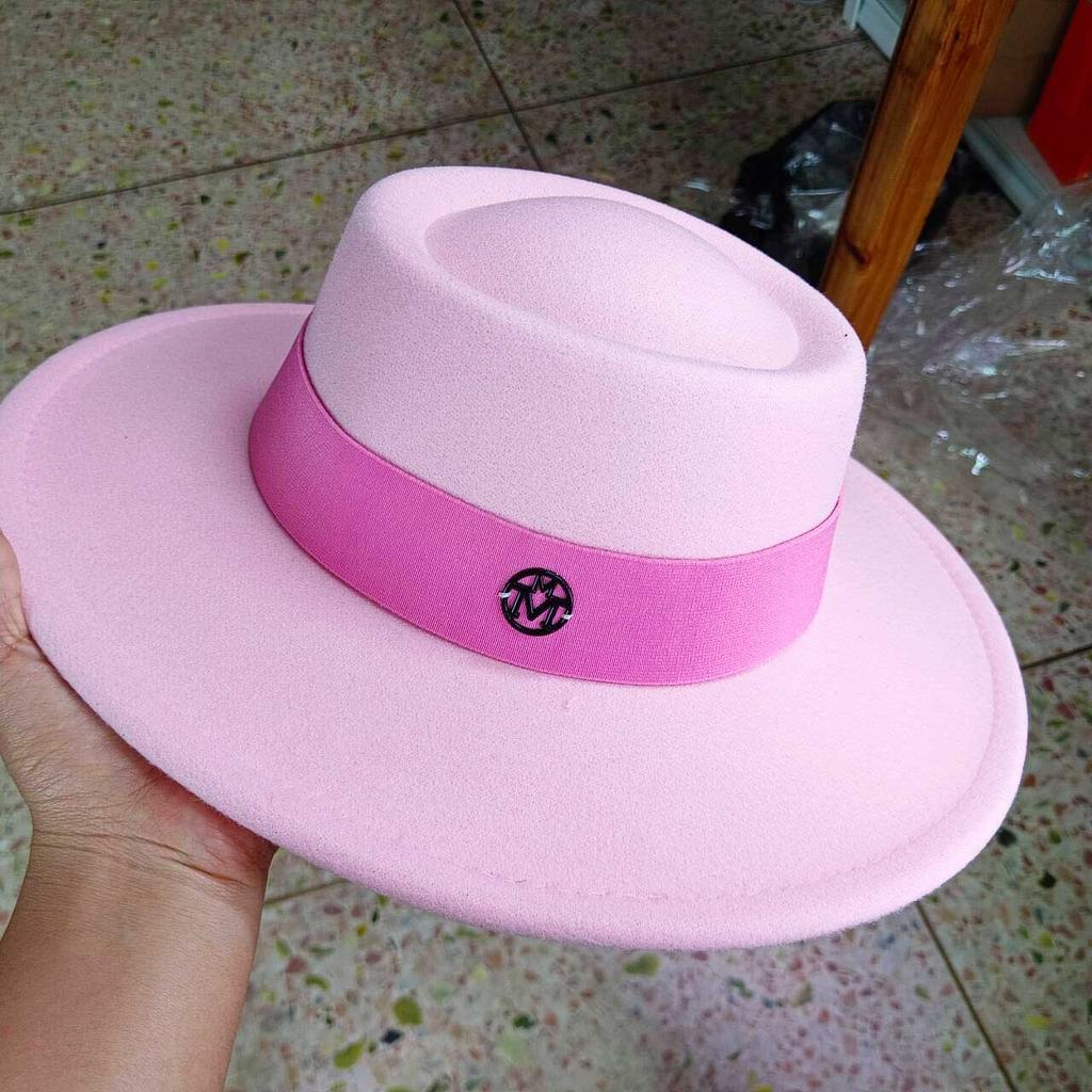 Fedora Autumn And Winter Hat Letter Accessories French Retro Punk Men And Women Wide Brim Hat Gorras Hats For Man
