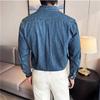 Men's 90% Cotton Denim Shirt High Quality Fashion Blue Casual Long Sleeve Jean Shirts