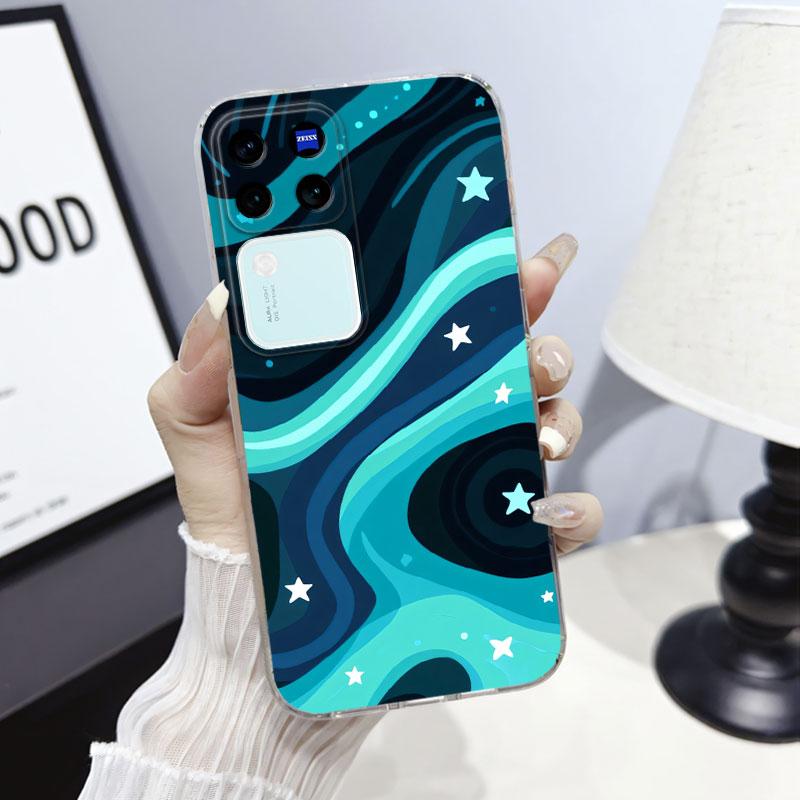 

Protector For Vivo V30 Lite 4G V30 SE V30 Pro 5G Case Cover For Vivo V40 SE Marble Clear Soft Silicone Phone Case Flower Fundas Vivo V40 SE