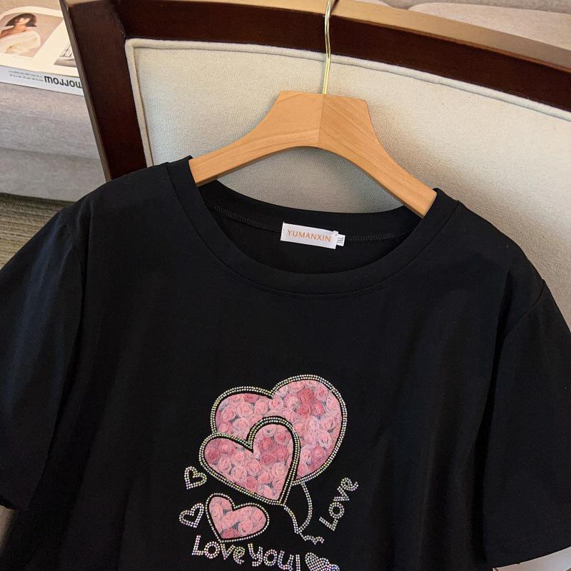 Plus Size Loose Mid-Length Short-Sleeve T-Shirt for Women (200-350 Jin)