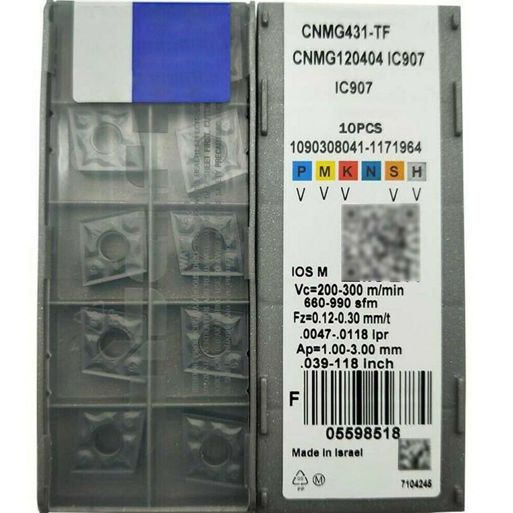 

10 шт. CNMG120404-TF IC907 Лезо Карбідні вставки Токарні вставки Шліфувальні 10pcs