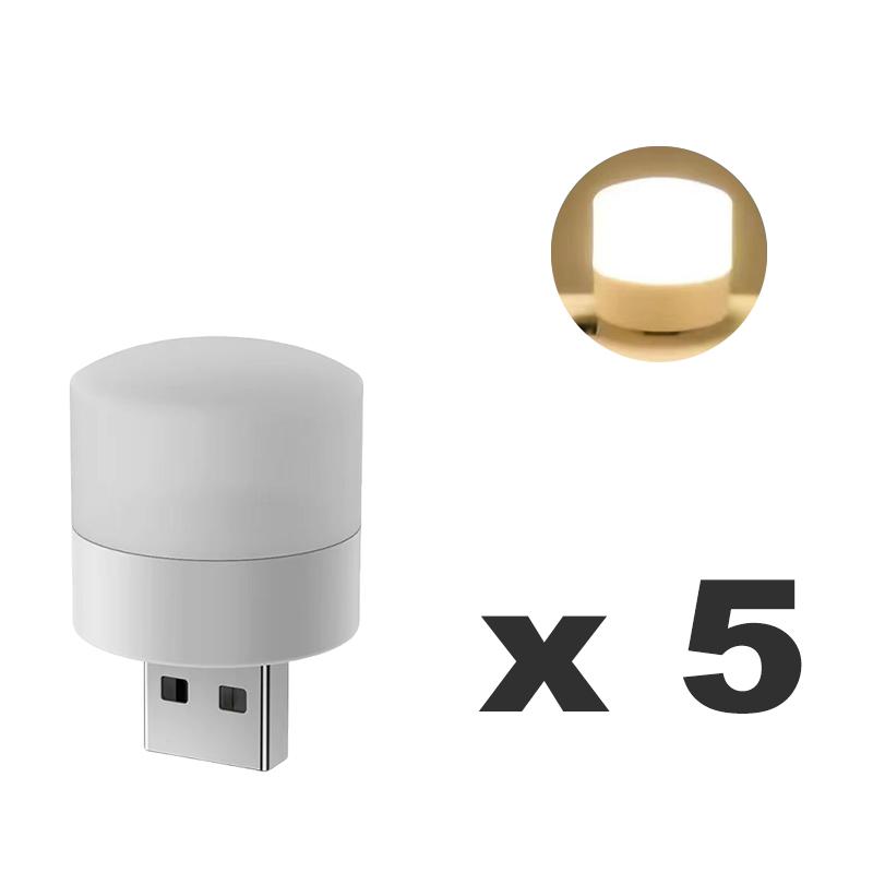 USB Plug Night Light Warm White Bedside Night Lamp LED Lights Mini Bedroom USB Plug Power Charging Eye Protection Reading Light