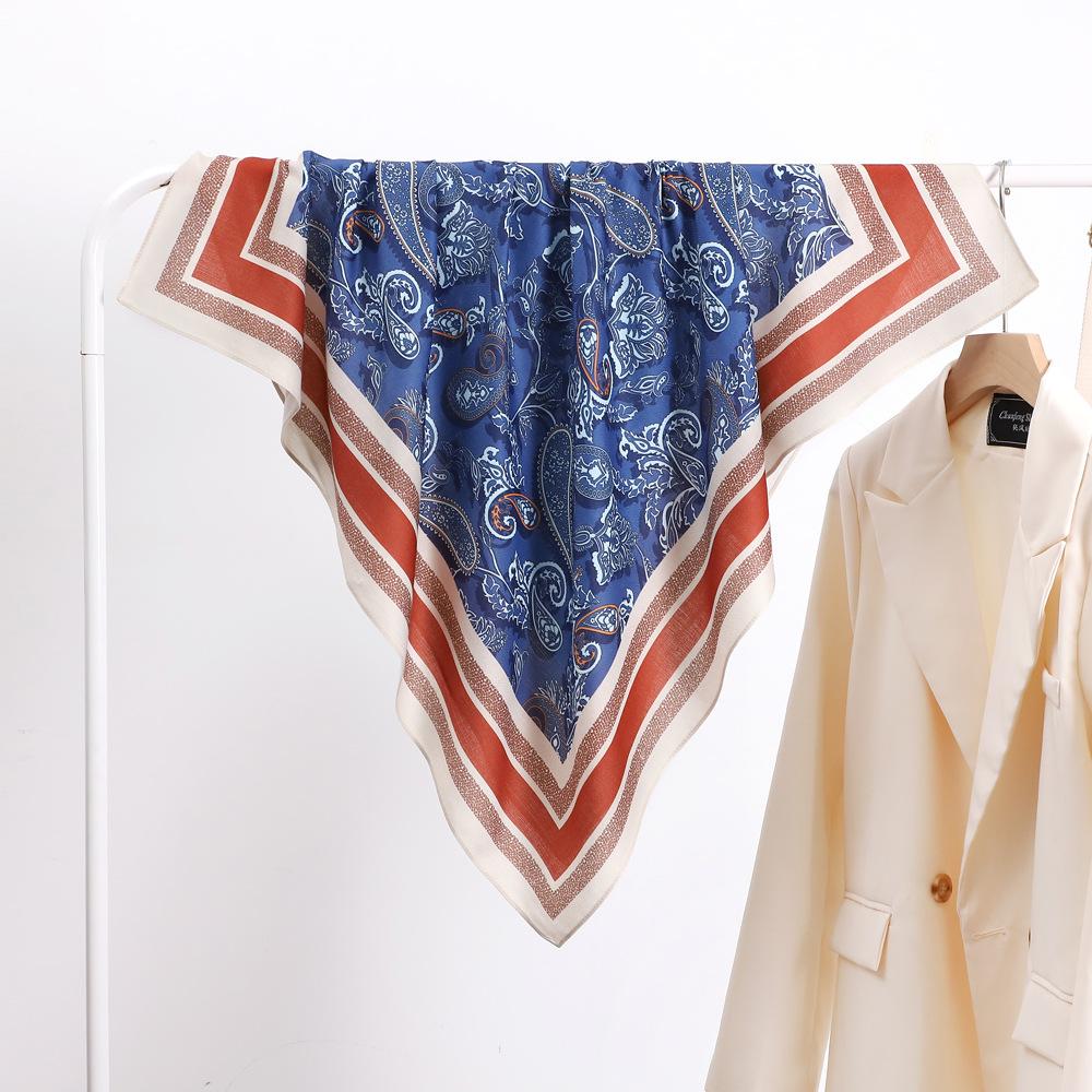 Wiosenno-letni satynowy długi szalik dla kobiet, szal z filtrem przeciwsłonecznym, modna scena piękna, satynowy długi szalik, uniwersalny szalik podróżny