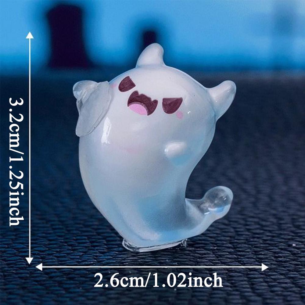 Miniature Ghost Figurines Luminous Resin Figures Small Ghost Garden Decor Holiday Atmosphere Props For Bedroom Living Room