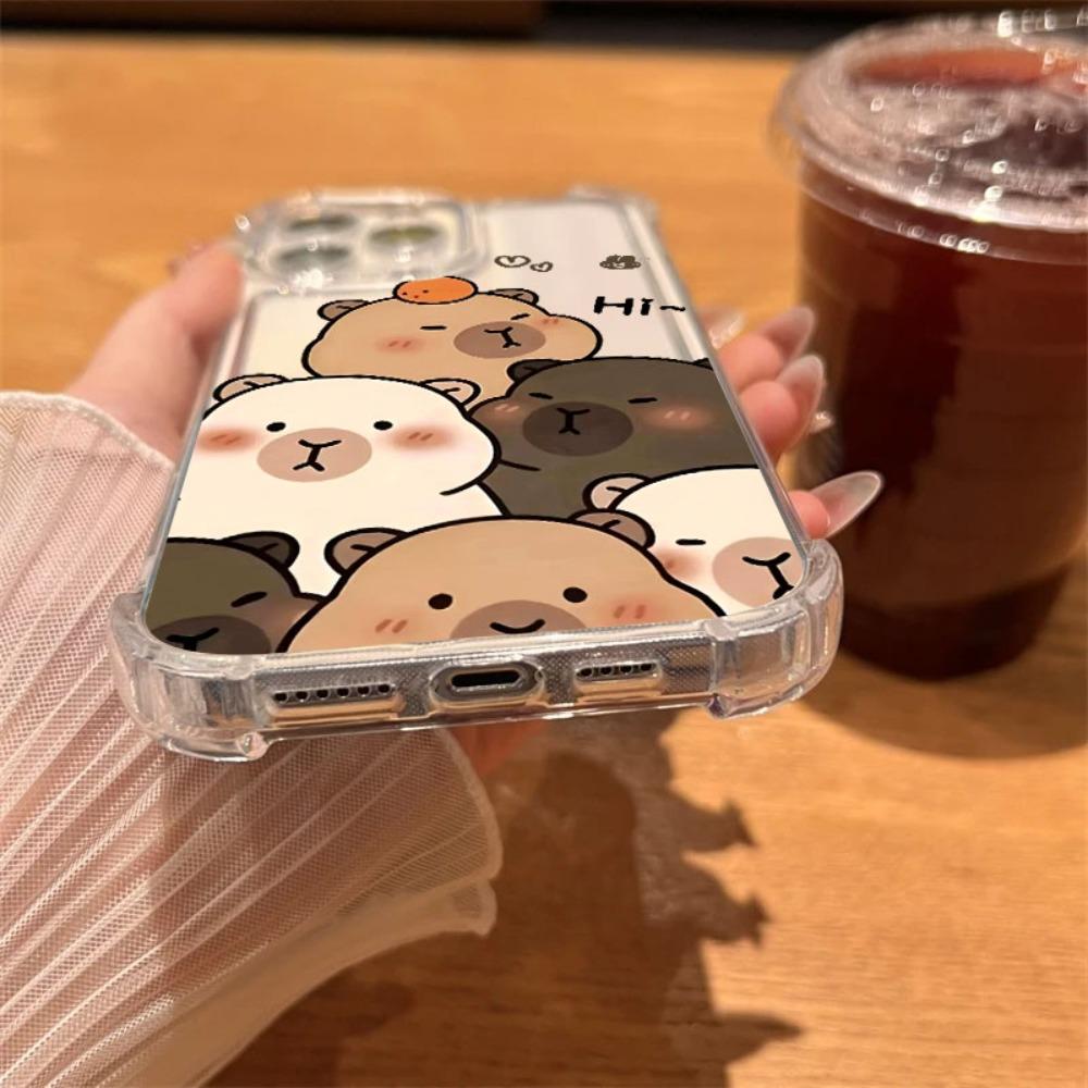Capybara Cartoon Animal Phone Case For Samsung Galaxy S25 S24 S23 S22 S21 S20 Edge FE Ultra Plus 4G 5G Anti Fall Clear TPU Cover