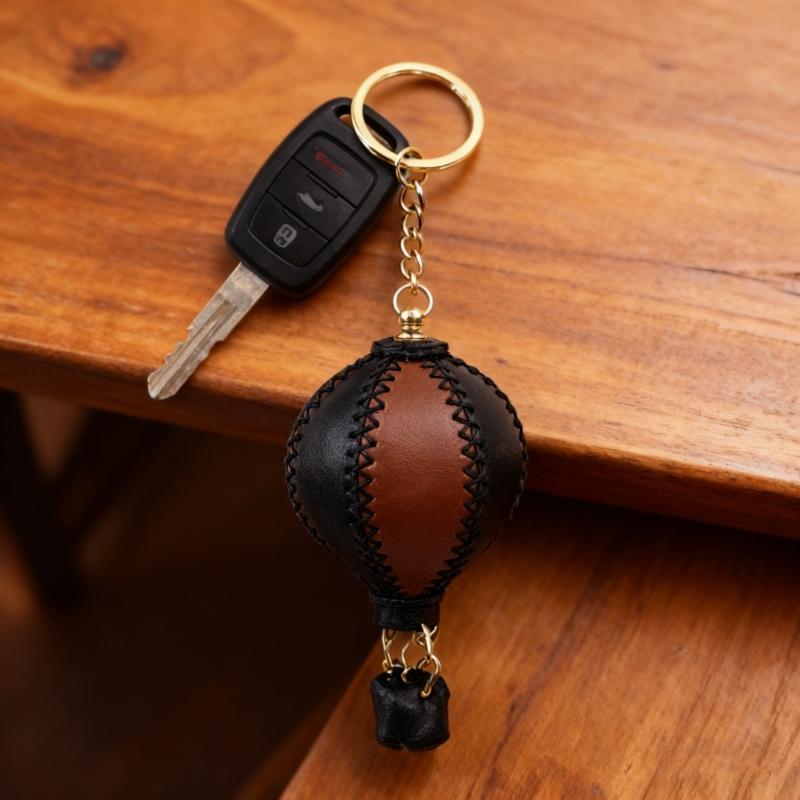 Creative Hot Air Balloon Car Accessory with Detachable Key Holders & Phone Charm DIY set for Vehicle Interior Decoration