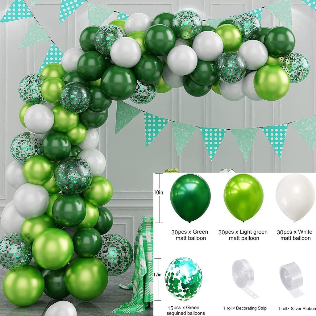Jungle Green Birthday Arrangement Balloon Chain Package Festive Wreath Arch Party Decoration