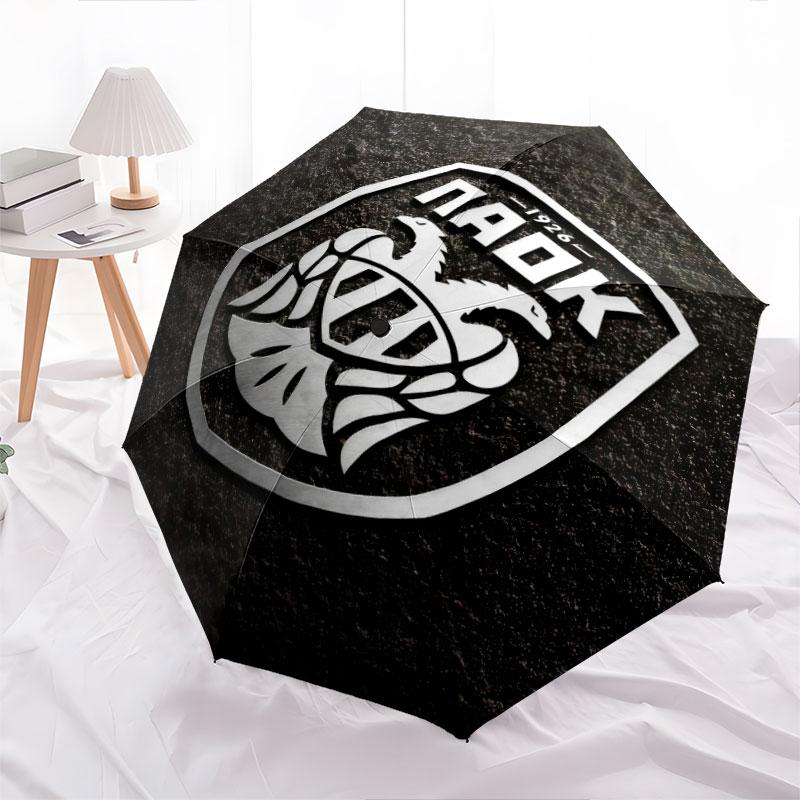 PAOK, automatic folding umbrella, portable and foldable design, 8 ribs, a Christmas or birthday gift.