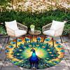 1pc Soft, Absorbent & Non Slip Peacock with open tail Round Rug Soft Circle Rug for Living Room & Bedroom Decor, Chair Mats, and Unforgettab
