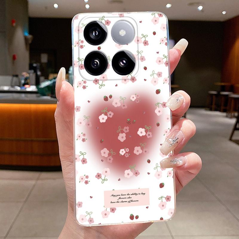 For Xiaomi 14T / Xiaomi 14T Pro Case Clear Luxury Fashion Butterfly Flower Soft TPU Silicone Casing Cover Transparent Phone Case