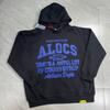 American Style Fleece Hooded Sweatshirt Young Men Letter Print Daily Wear