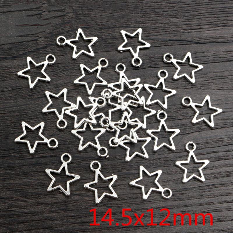 

100pcs Small Star Charms Pendant Bronze Antique Silver Color Zinc Alloy DIY Jewelry Making Accessories for Bracelet Necklace