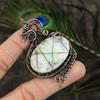Natural Dendrite Opal Gemstone Handmade Copper Wire Wrap Pendant 2.84" g4F16