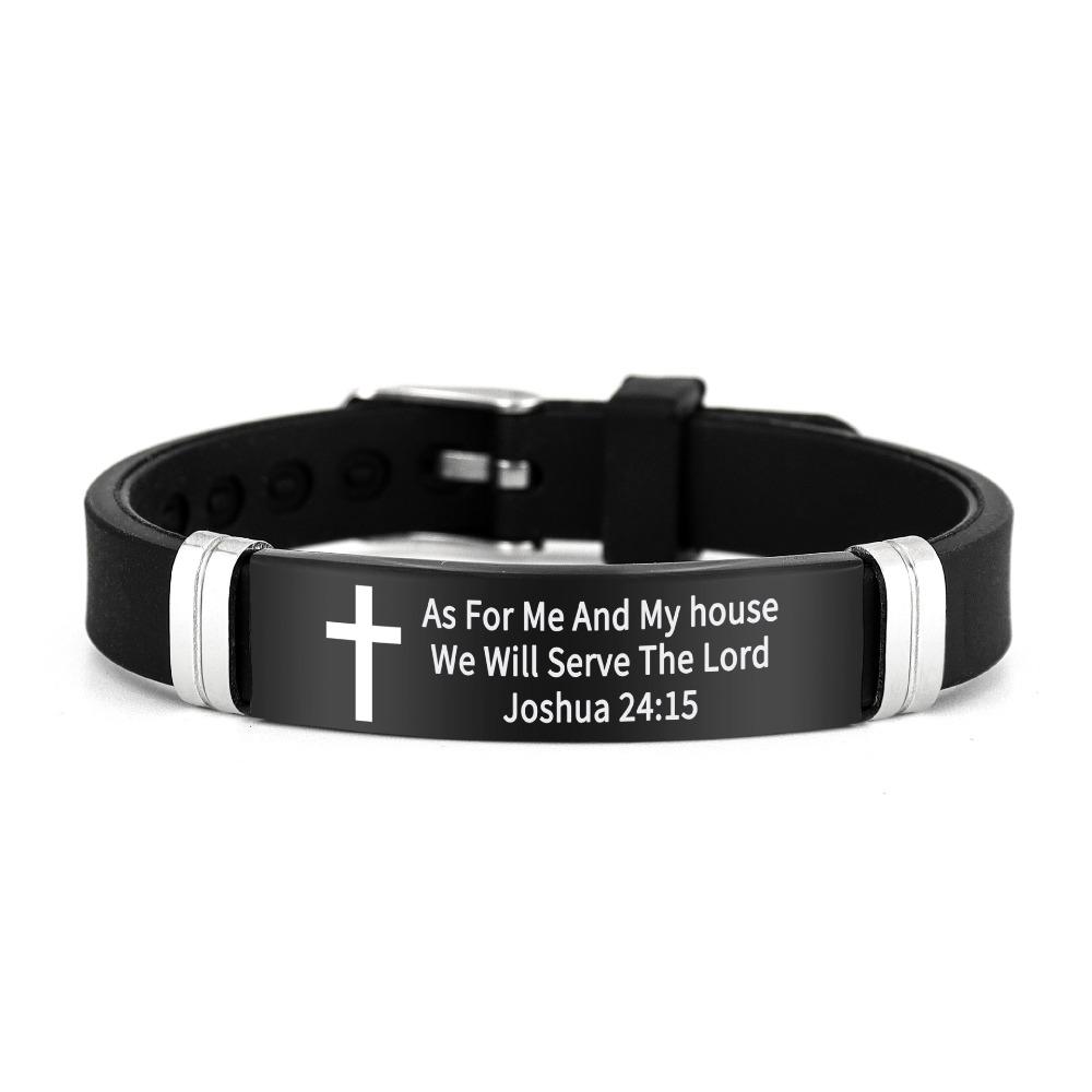 ID Wristband Family Friendship Bracelet Cross Design Christian Bracelet  Religious Gifts