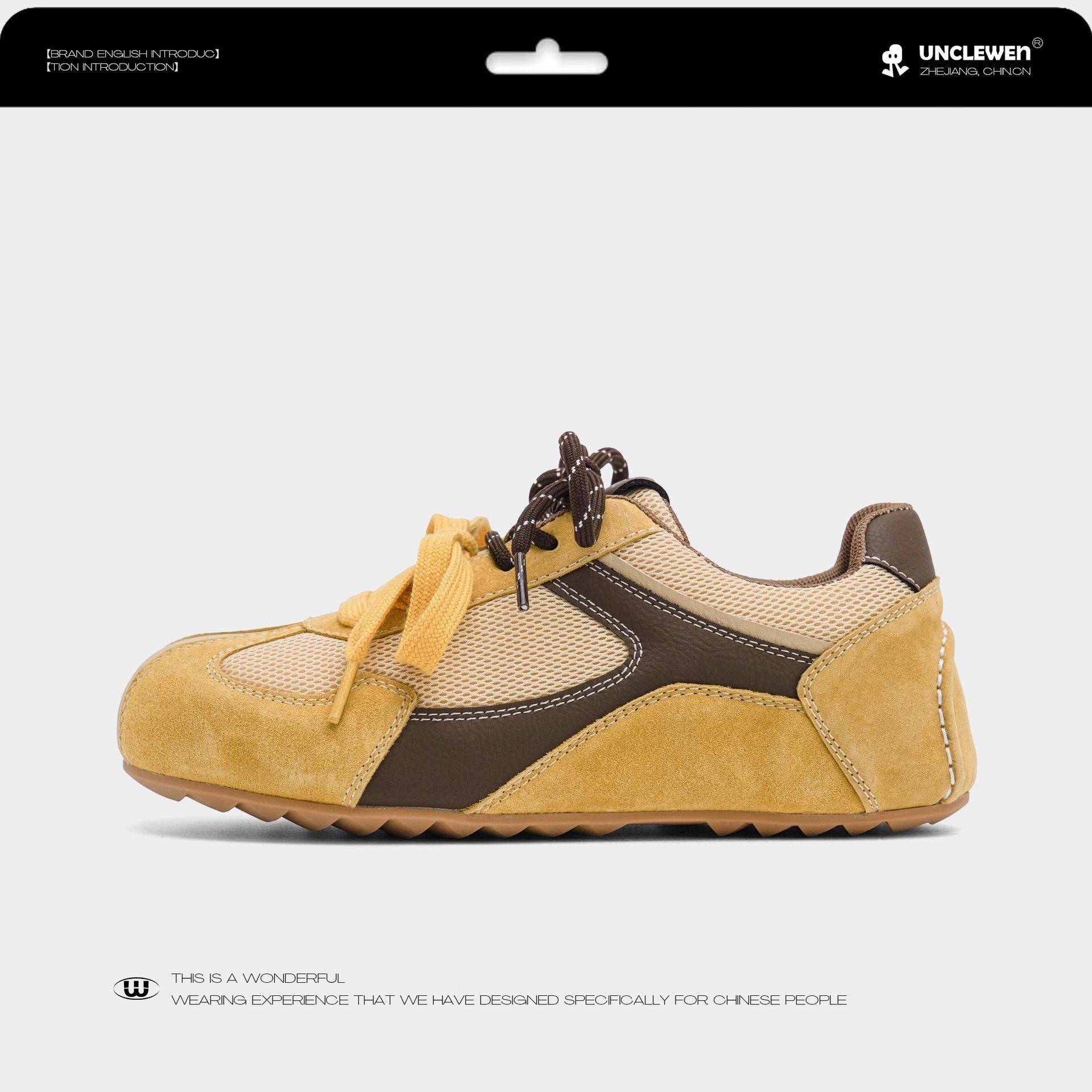 

Korean niche retro German training shoes women s 2025 summer new flat-bottomed inner height-increasing board shoes casual sports Forrest Gump shoes 40 жёлтый