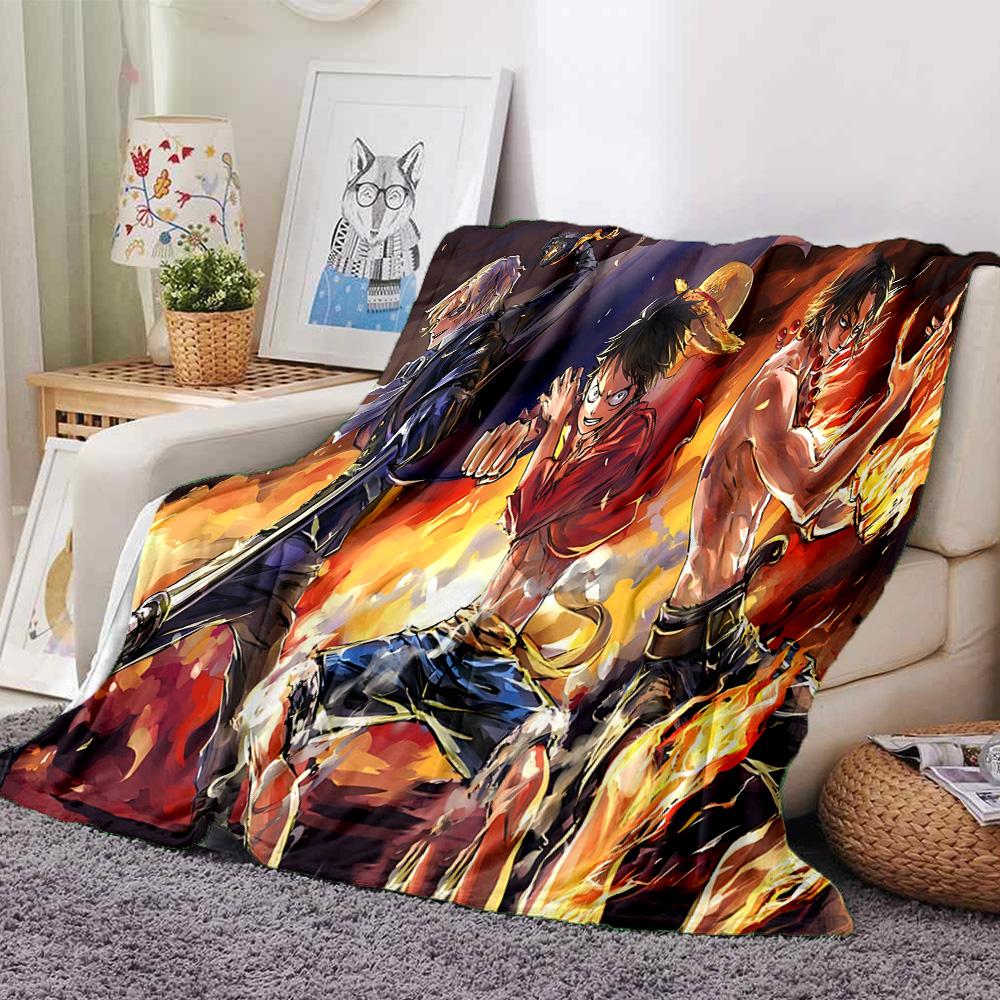 1pc One Piece Adventure flannel Blanket for Super Soft Cute Comfort Blanket for Travel Bedding Couch Sofa Blanket Y8253