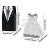 10pcs White Black Candy Boxes Suit Dress Bride Groom Goody Box Paper Bridal Shower Gift Bag Wedding Party Favors Supplies