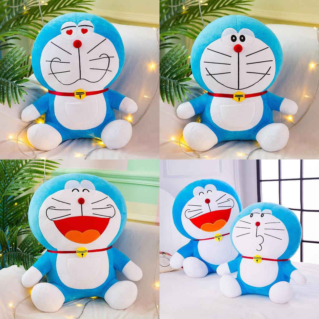 Doraemon Plush Toy Long Pile Stuffed Doll With Pp Cotton Filling For Kids Gift Special Characters Included