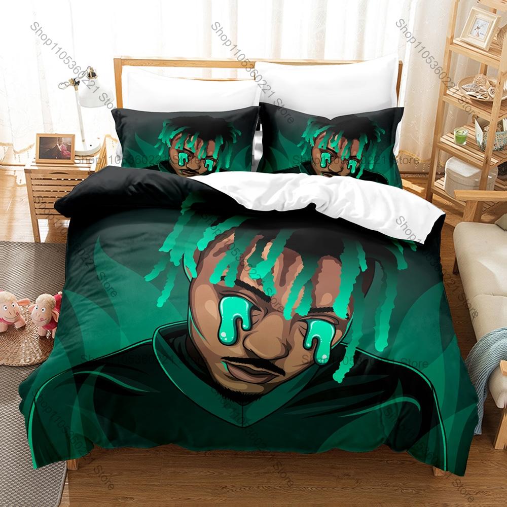 Cool Wrld Bedding Set Duvet Cover + 2 Pillowcases 999 Legends Never Die Hip Hop Rap Vintage Bedroom Emotional Rap Music Bed Line