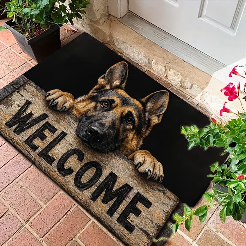 American Style Semi-Circular Cat Crystal Velvet Doormat - Durable, Stain & Wear Resistant, Decorative Floor Mat