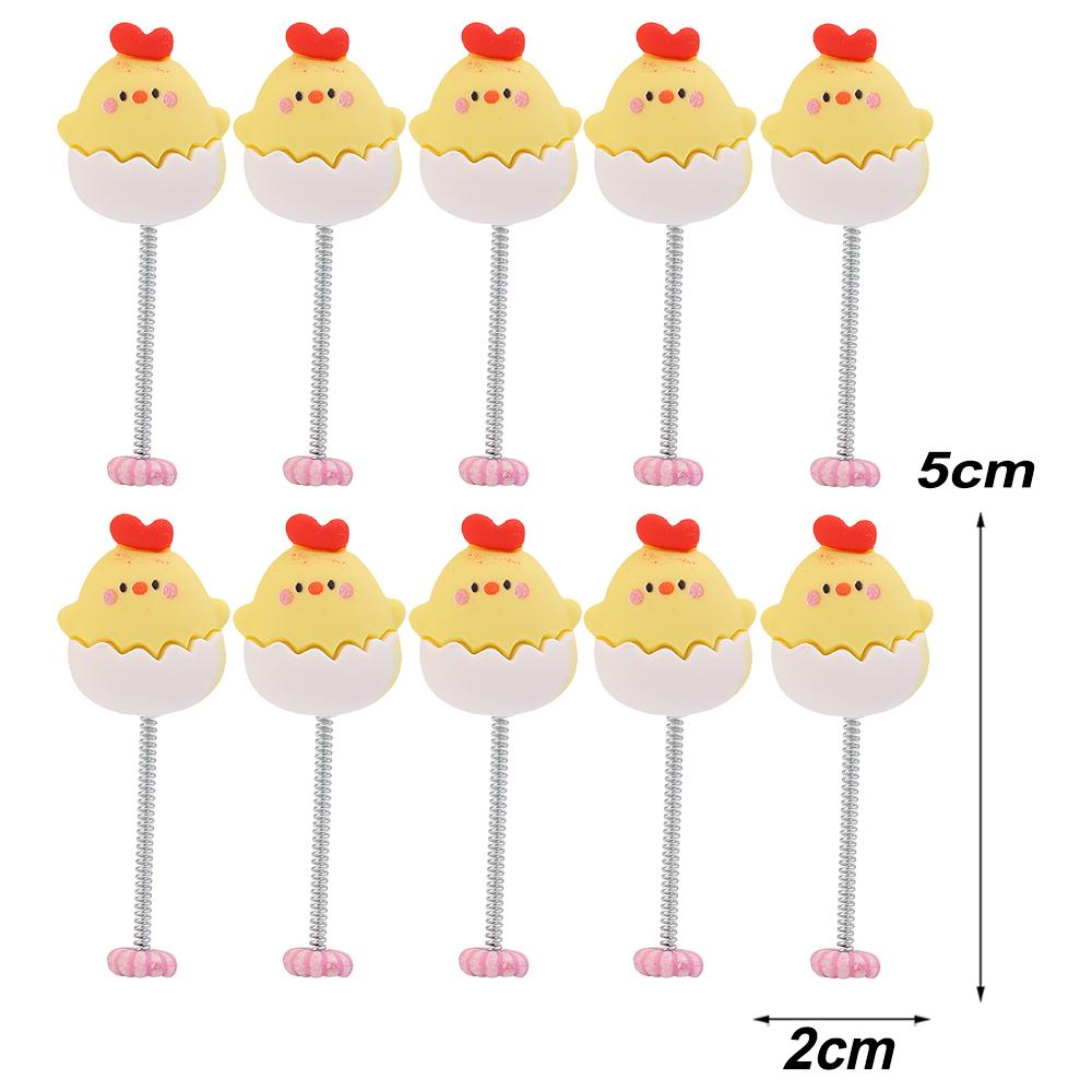 Rainbow Flower Car Ornaments Dashboard Rearview Mirror Shake Head Little Yellow Chicken Colorful Flower Decorative Accessories