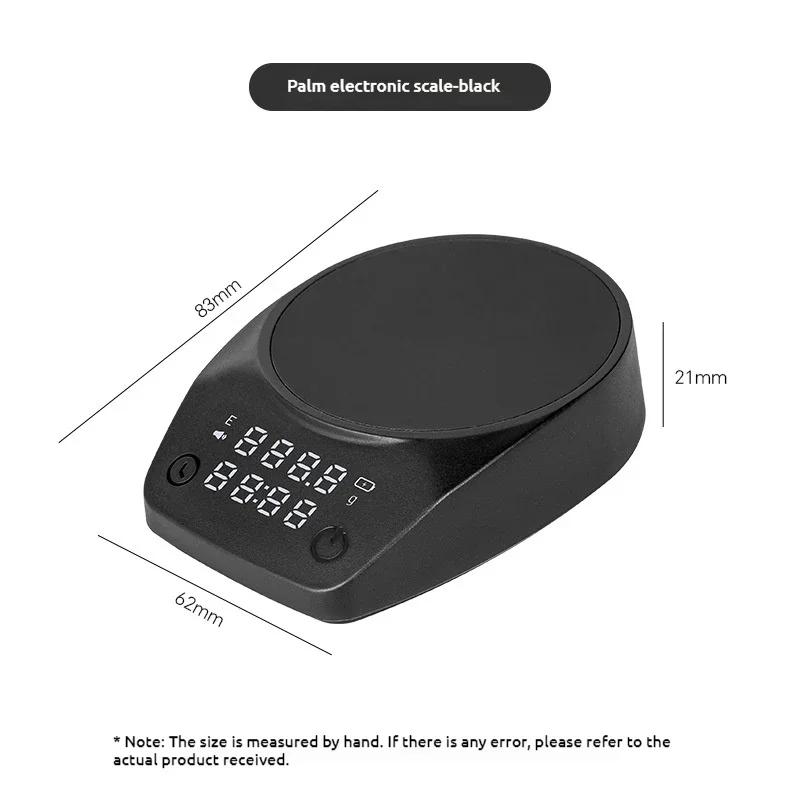 Digitale Küchenkaffeewaage Hochpräzise Mini-Kaffeewaage Italienische Kaffeebohnen Wiegen Timer Handflächenwaage Barista Zubehör