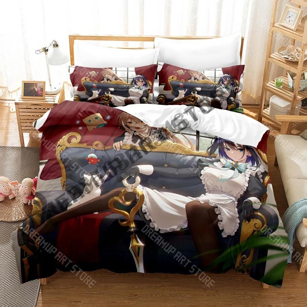 3D Print Nanashi Mumei Friend Hololive Bedding Set Single Twin Full Queen King Size Bed Set Adult Kid Bedroom Duvetcover Sets