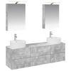 Bathroom Furniture Set 5 Pcs Concrete Grey Engineered Wood and Glass