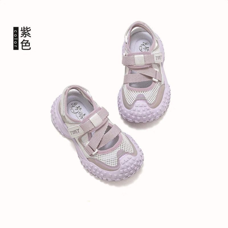 Girls Sports Sandals Summer 2025 New Children's Shoes Breathable Casual Net Shoes Girl Baby Bag Head Sandals Tide