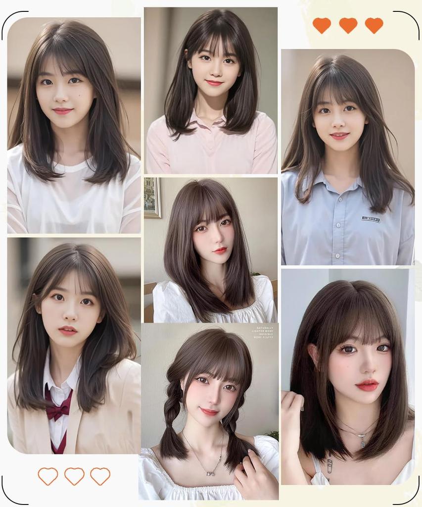 Aisiqueens Wig Medium Full Wig Women Crossdressing Ladies Straight Natural Small Face Cute Breathable Wig Heat Resistant Wig Wig For Everyday Use