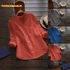 IHUASU Women's Fashion Casual Solid Color Print Long Sleeve V Neck Blouses & Shirts Unique design