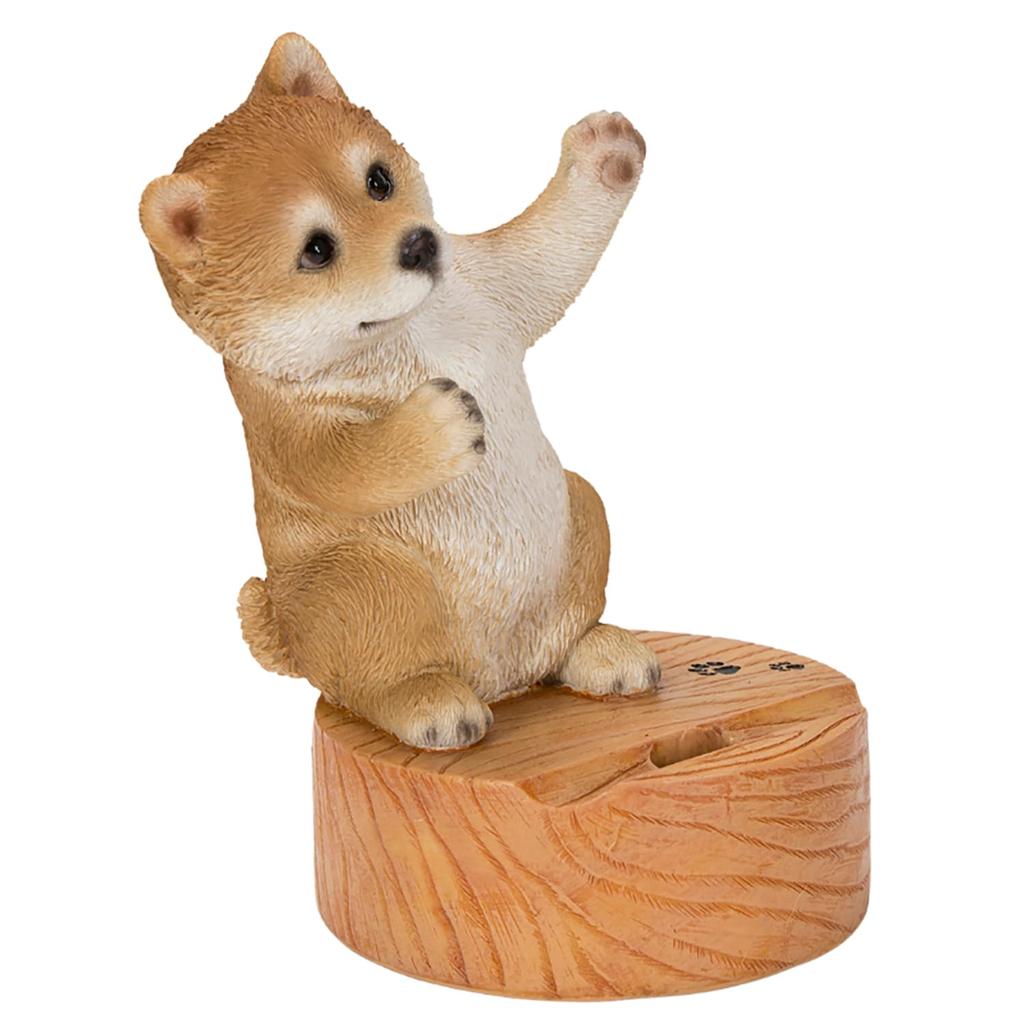 Ubia Dancing Shiba Inu Smartphone Stand, 11.7 X 9.8 X 15.2 Cm, Shiba Inu Figurine, Animal Figurine, Dog, Music, Dancing, Cute, H20364