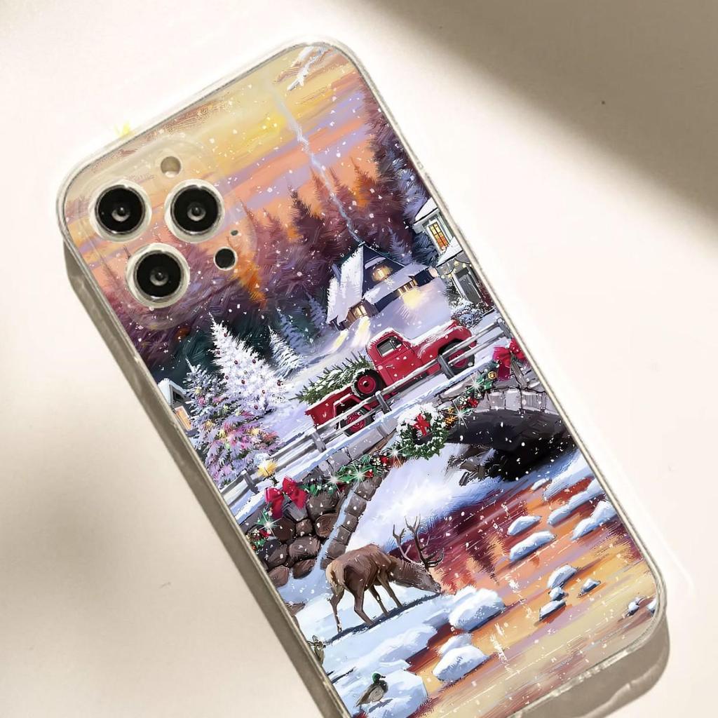 Snowy Day Transparent Anti-Fall Case for iPhone 14/15/16/17 Pro Max