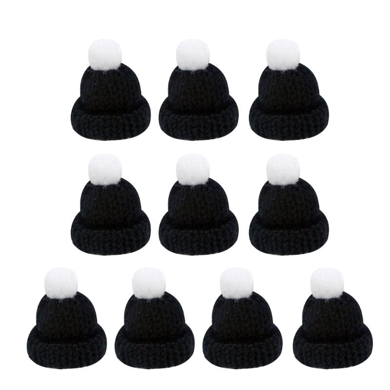 Pack of 10 Mini Knitted Hats for DIY Crafts and Girls Gifts Household Decoration for Kid Girl Boys Handicraft Crafts