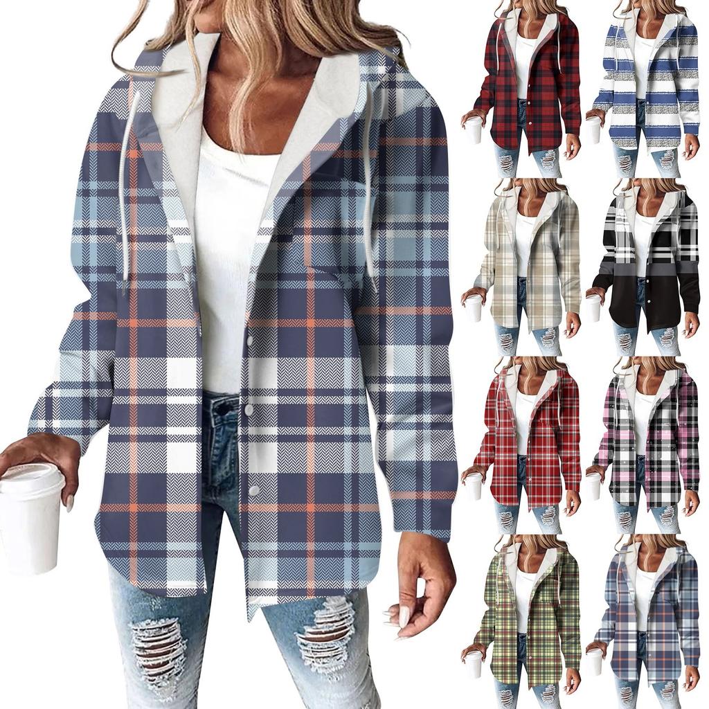 Women's Coat Casual And Fashionable Composite Thick And Warm Printed Hooded Jacket