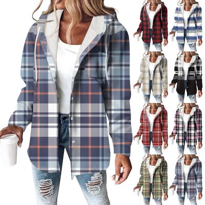 Women's Coat Casual And Fashionable Composite Thick And Warm Printed Hooded Jacket