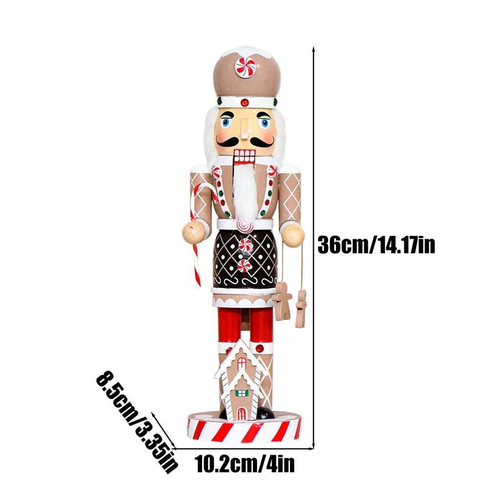 Gingerbread Christmas Nutcracker 14 Inch Wooden Gingerbread Man Nutcracker Soldier Wooden Table Centerpiece For Desktop