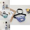 Trendy Modern Cool Boys Chest Bag Stylish Kids Waist Bag Checkered Small Crossbody