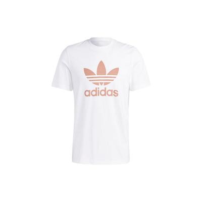 Originali Adicolor Classic Trefoil logotipo spaudos amerikietiško stiliaus apvali kaklo iškirptė vyriški marškinėliai viršūnės balti IA4818