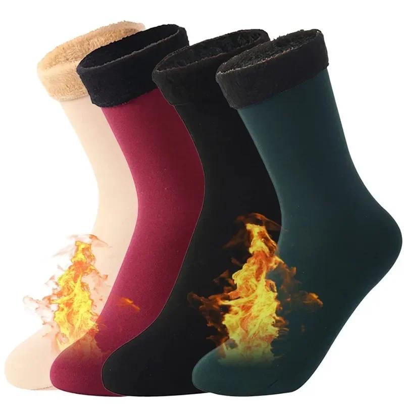 1/10pairs Women Winter Thicken Warm Short Socks Thermal Cashmere Wool Socks Nylon Snow Velvet Boots Home Floor  Mujer