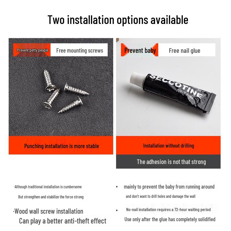 Old-Fashioned No-Drill Sliding Door Latch & Anti-Theft Bolt