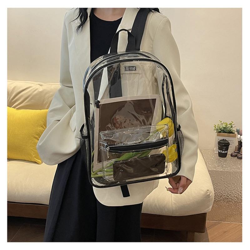 Summer new fashion trend large capacity practical simple clean transparent PVC backpack