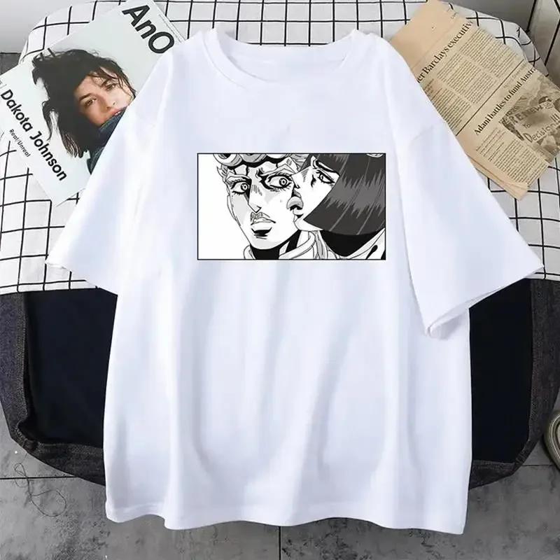 

JoJo Bizarre Adventure Anime Print T Shirt Harajuku Women Casual Vintage Streetwear Short Sleeve T Shirt Unisex Graphic T Shirts M