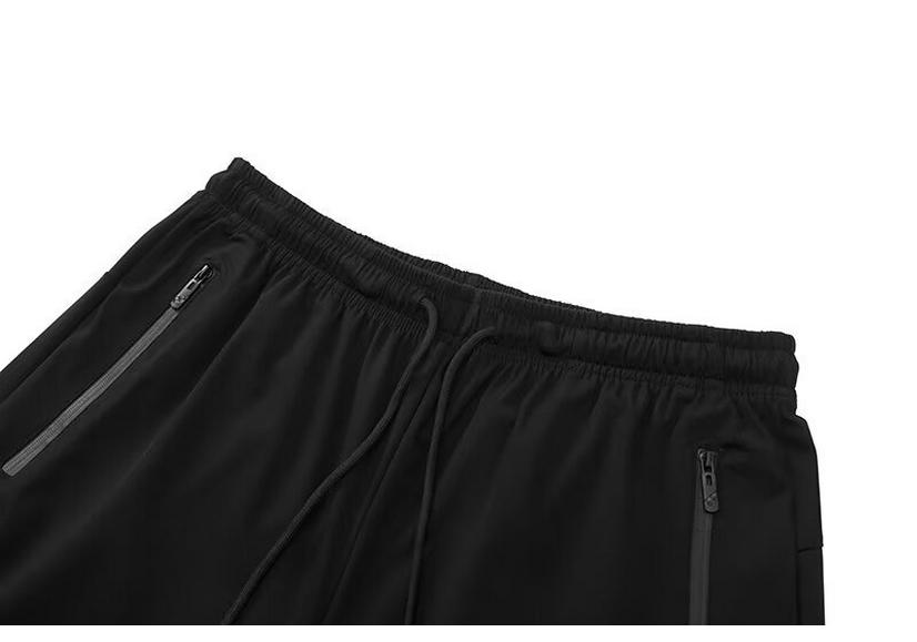 Men's Quick-Dry Nylon Ice Silk Joggers, Zipper, Elastic, Plus Size, Korean Style, Summer Sports Pants