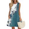 Women's Casual Fashion Breathable Round Neck Vest Floral Holiday Dress With Pockets