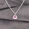 Morganite Gemstone 925 Sterling Silver Jewelry Triangle Shape Pendant 0.58" CZP-15-11