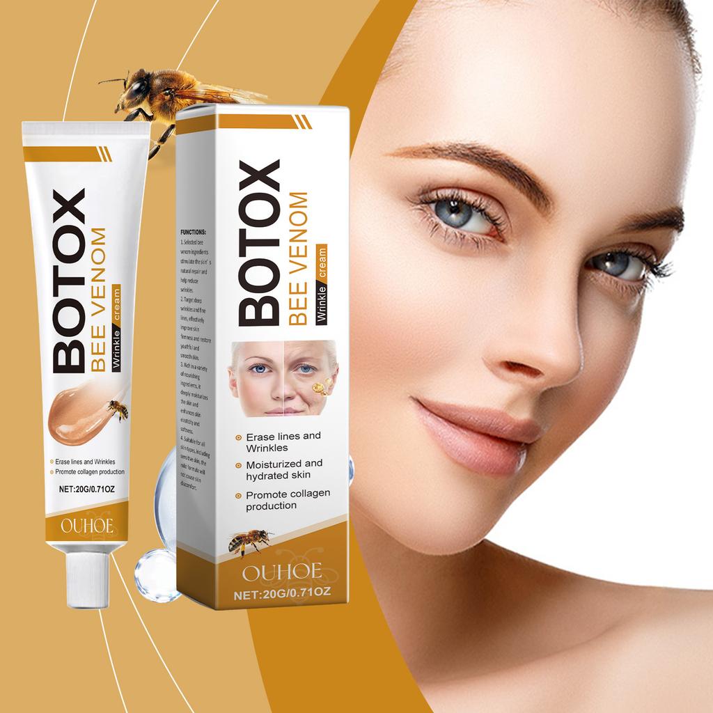 Crème Visage Anti-âge au Venin d'Abeille Anti-rides Lifting du Cou Raffermissante Hydratante Adoucissante Blanchissante pour la Peau
