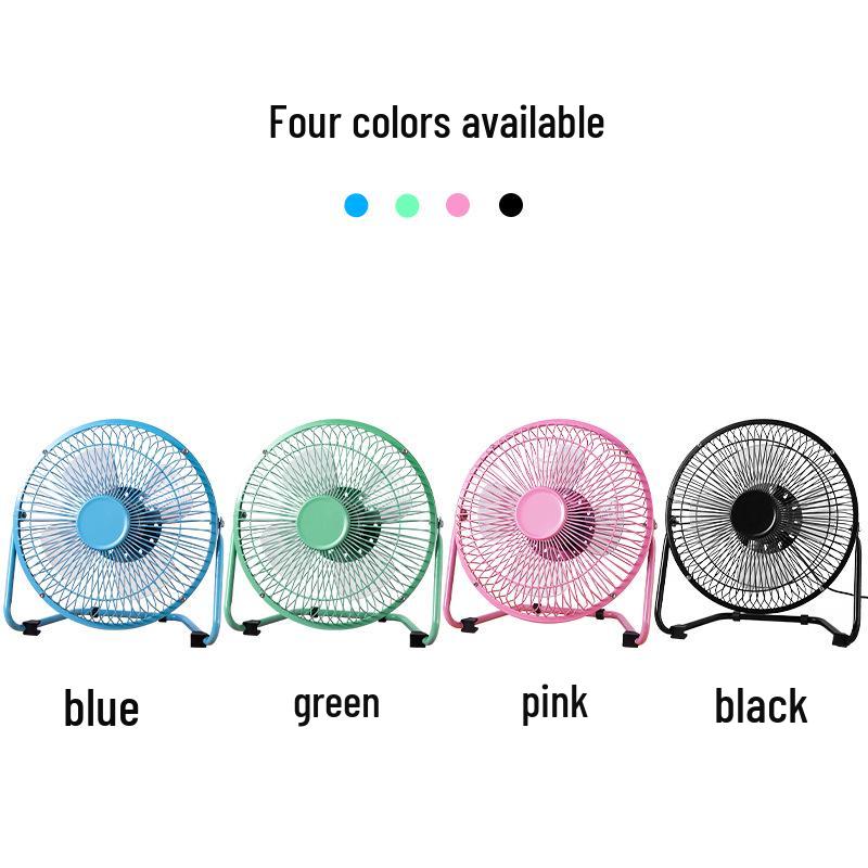 Portable 4-6.8 Inch Wrought Iron USB Desktop Fan - Quiet, Compact for Office, Dorm