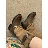 Pile Boots Women's 2025 Autumn and Winter New Retro Versatile Buckle Boots Medium Boots Thick Heel Knight Boots