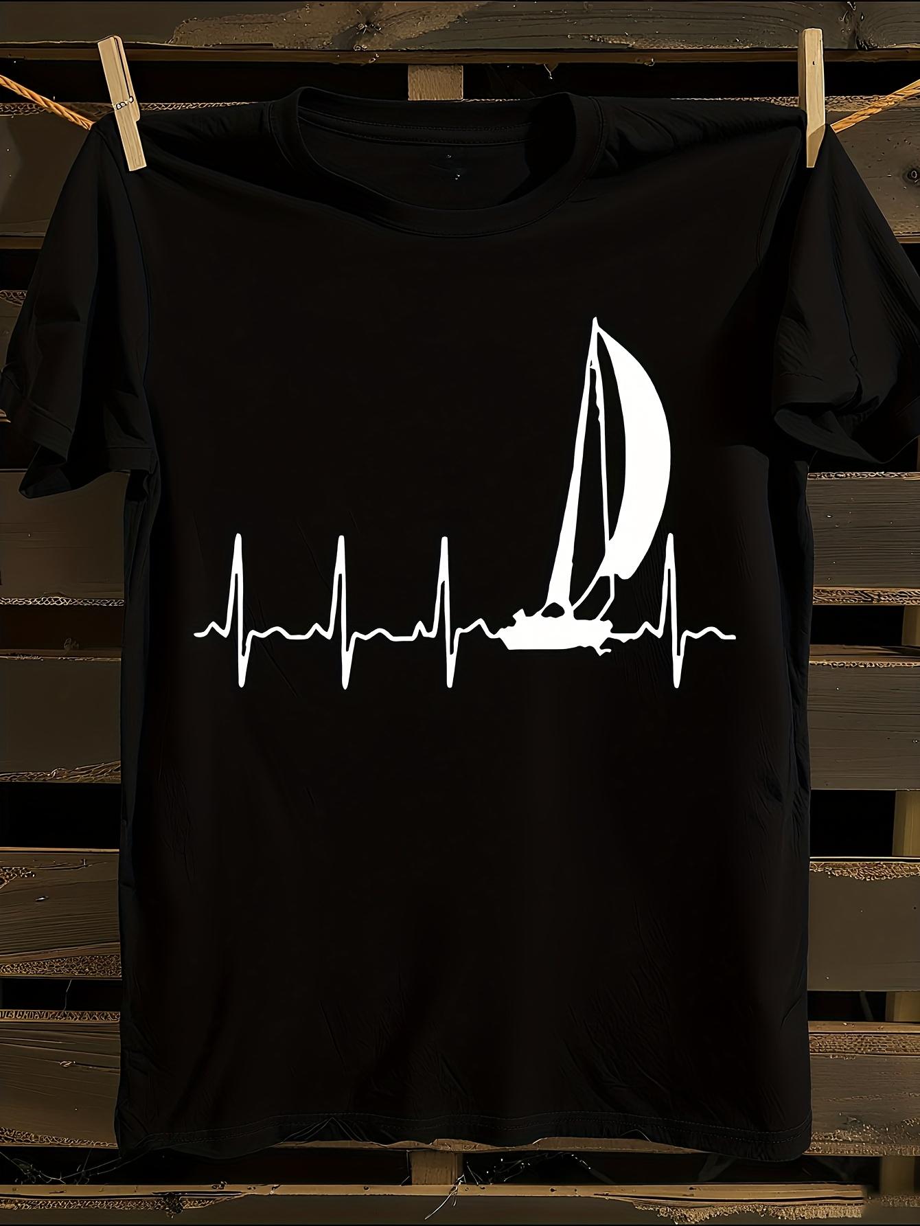 Nautical Sailing in a Heartbeat Graphic T-shirt L